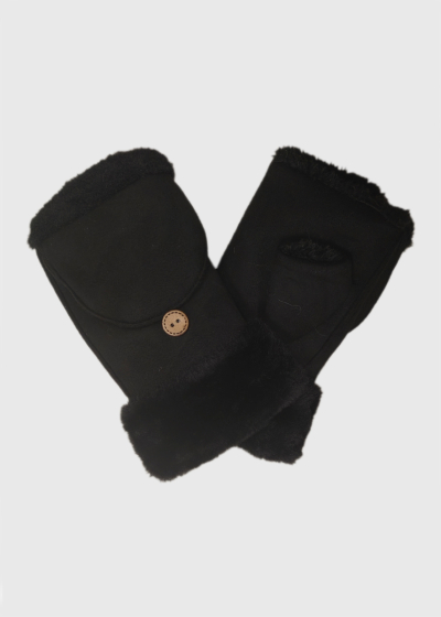 Elizabeth black fur inserts gloves