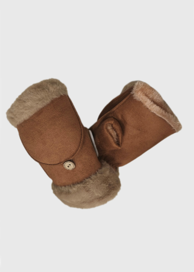 Elizabeth brown fur inserts gloves