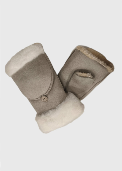 Elizabeth beige fur inserts gloves