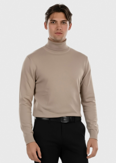Marten beige high neck turtleneck