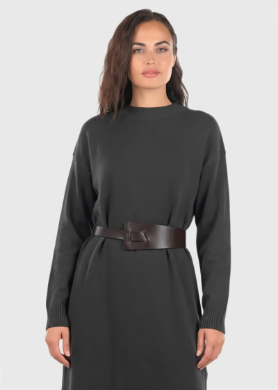 Casey black sweater dress with belt