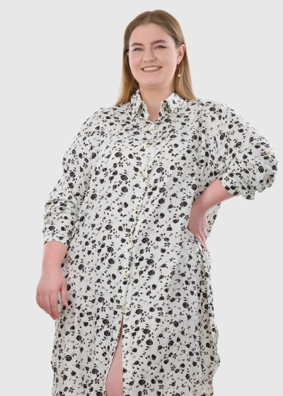 Aurelia white Plus Size tunic with print