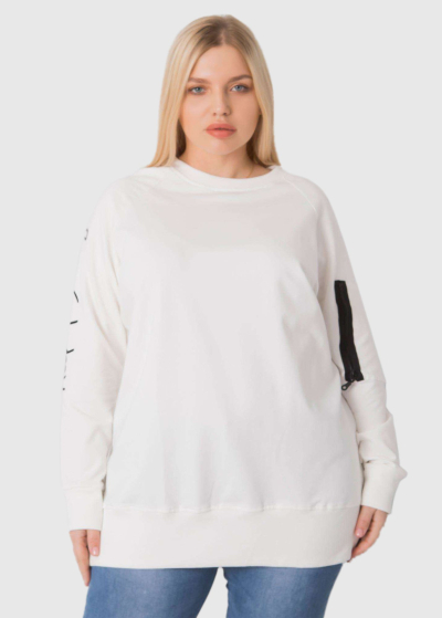 Gelsomina Plus Size white tunic with sign