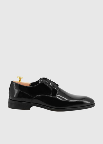 Black leather shoes