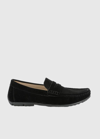Lotario black moccasins with flat sole