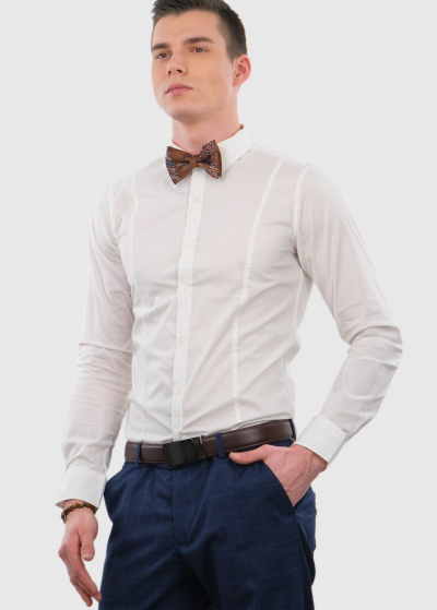 Agatone Slim Fit белая мужская рубашка