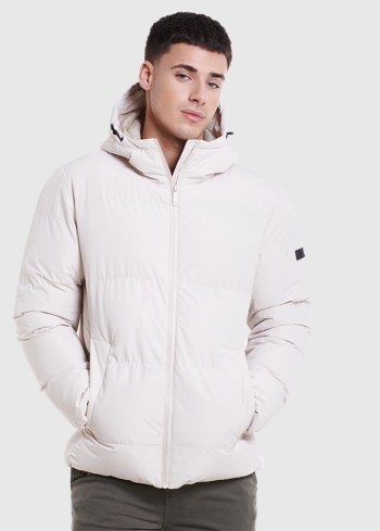 Pippo white short hooded jacket
