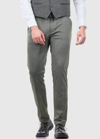 Melchiorre Slim Fit tumši zaļas vīriešu bikses