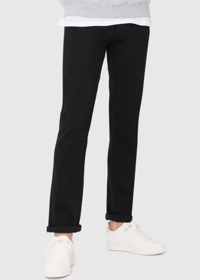 Slim Fit melni vīriešu džinsi ar kabatām