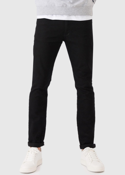 Slim Fit melni vīriešu džinsi