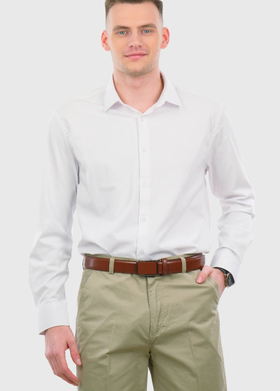 Regular Fit белая мужская рубашка