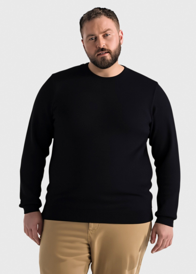 Ettore Plus Size черный джемпер с круглым вырезом