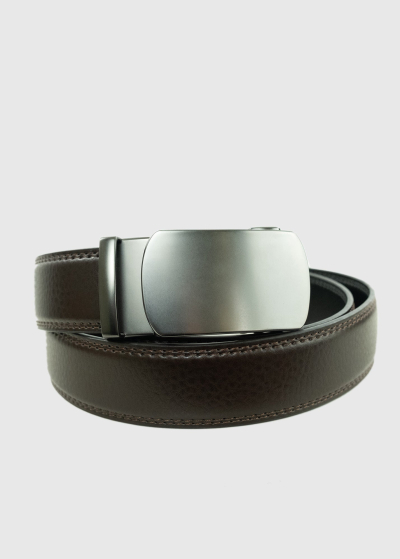 Nicodemo dark brown metal buckles leather belt
