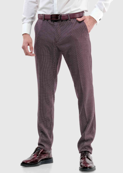 Venceslao Slim Fit bordo vīriešu bikses