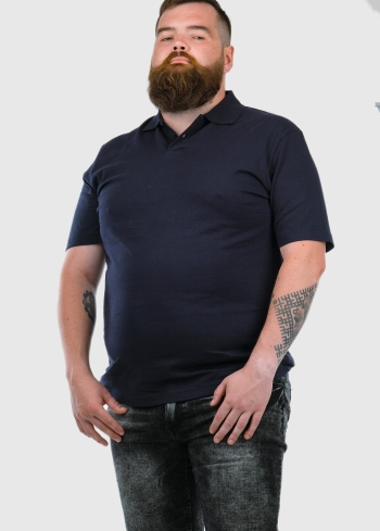 Enrico Lielo izmēru tum&scaron;i zils vīrie&scaron;u polo t-krekls