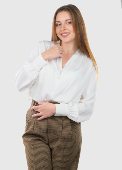 Delfina белая женская блузка 