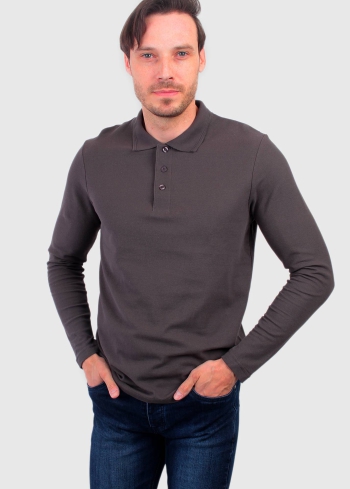 Vincenzo dark grey men's polo T-shirt