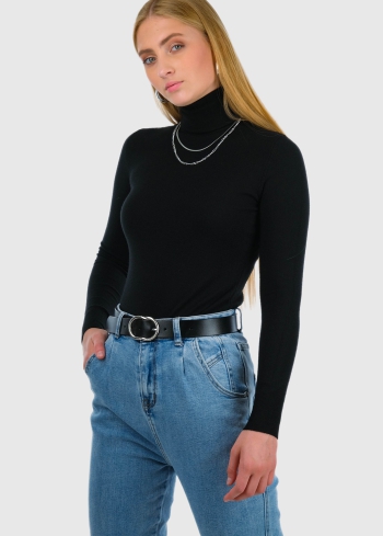 Perla black women's turtleneck