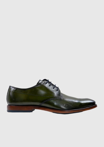 Bugatti Dark green leather lace-up shoes